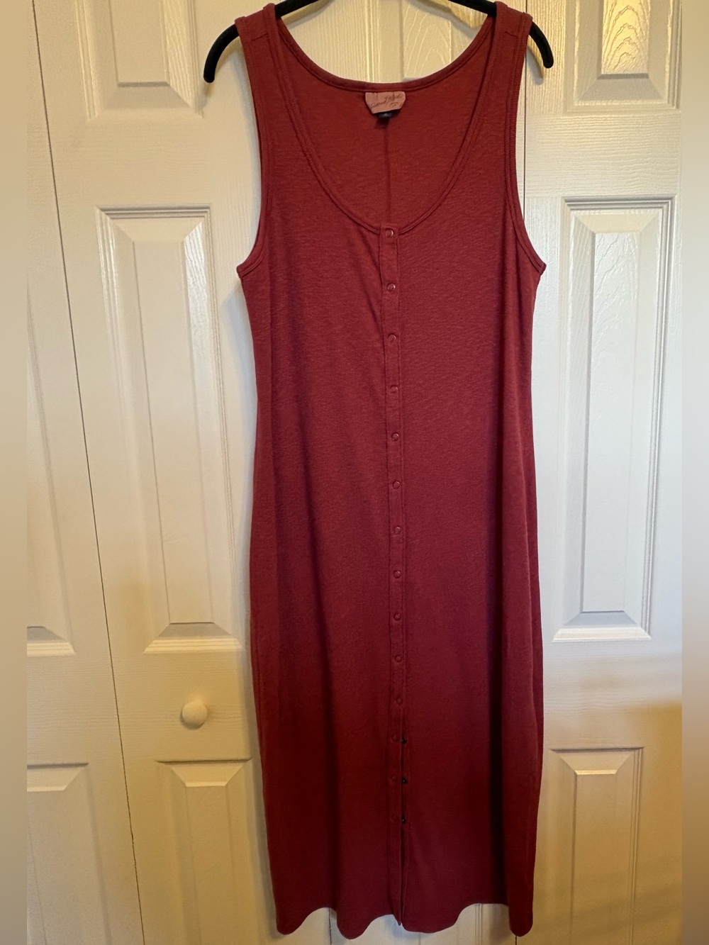 Universal Thread Dark Red Button-Front Midi Tank Dress XL